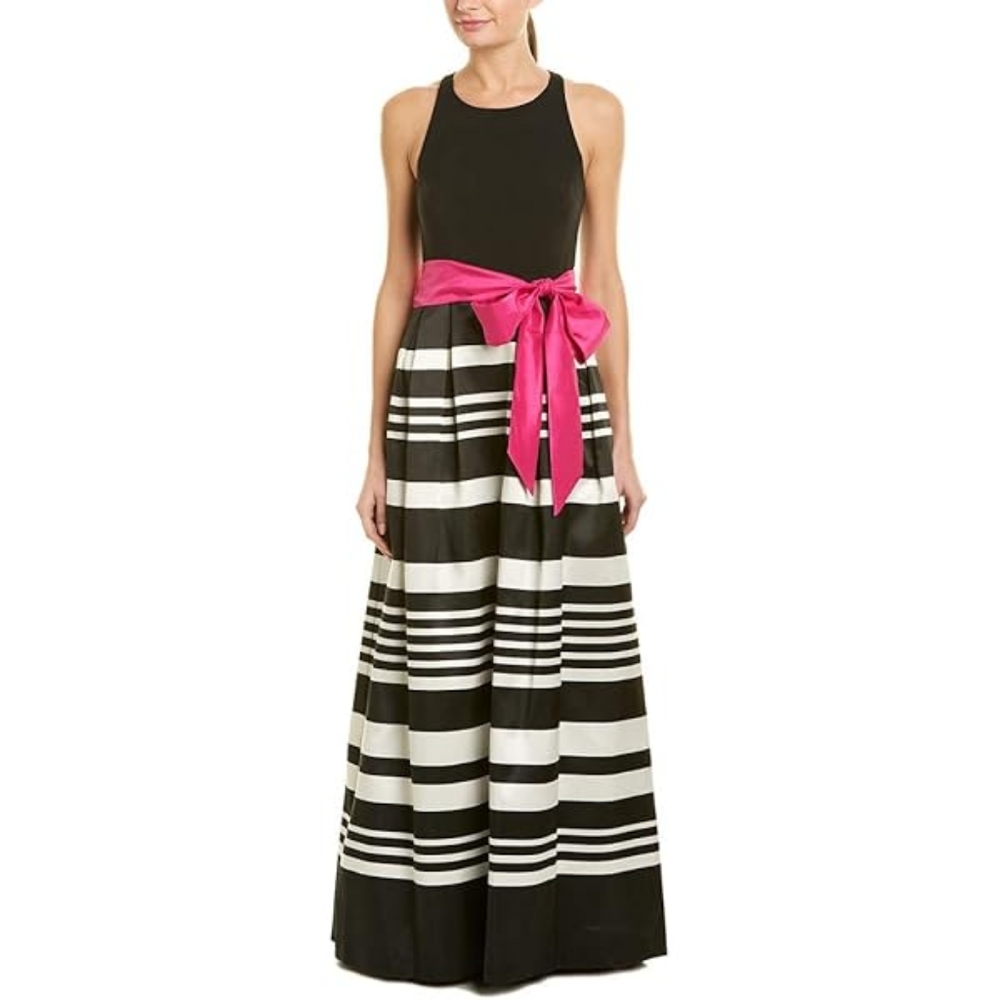 Eliza J Women's Ballgown with Stripe Skirt Size 6 Evening Dress